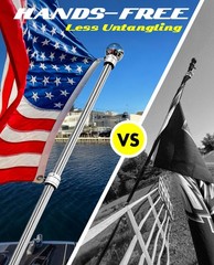 57″ One-Piece Flag Pole, Heavy Duty Stainless Steel Flagpole, 2× Thicker Wa