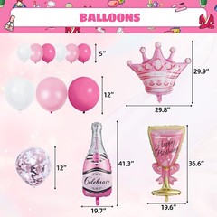 Party Spot! 103 pcs Pink Birthday Decorations, Pink Decorations for Party, Ba…