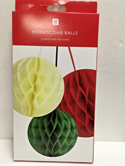 3 Talking Tables Honeycomb Balls tissue paper decorations 18cm/20 cm & 25 cm NIB