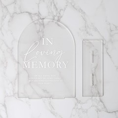 Frosted Acrylic Memory Sign 5×7 Inch In Loving Memory Wedding Decor White Arch