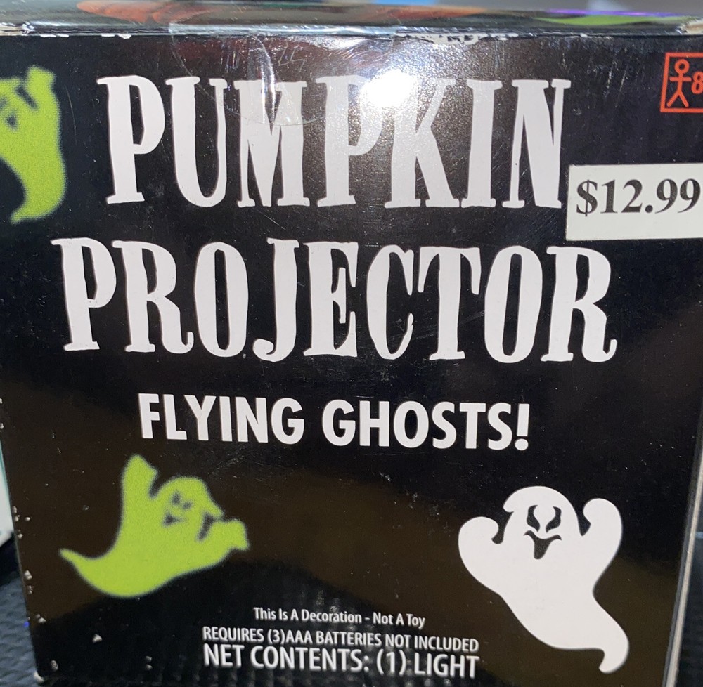 Ghost Pumpkin Projector Pumpkin Carving Accessory, 3.5″, Green White