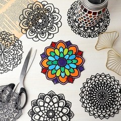 18 Pack Colorful Mandala Window Clings DIY Kit Stained Glass Kits