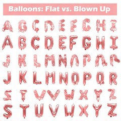 Rose Gold Letter Balloons 62 Pcs Custom A-Z Set with 1 Set ABEILMNOPS – Perfect
