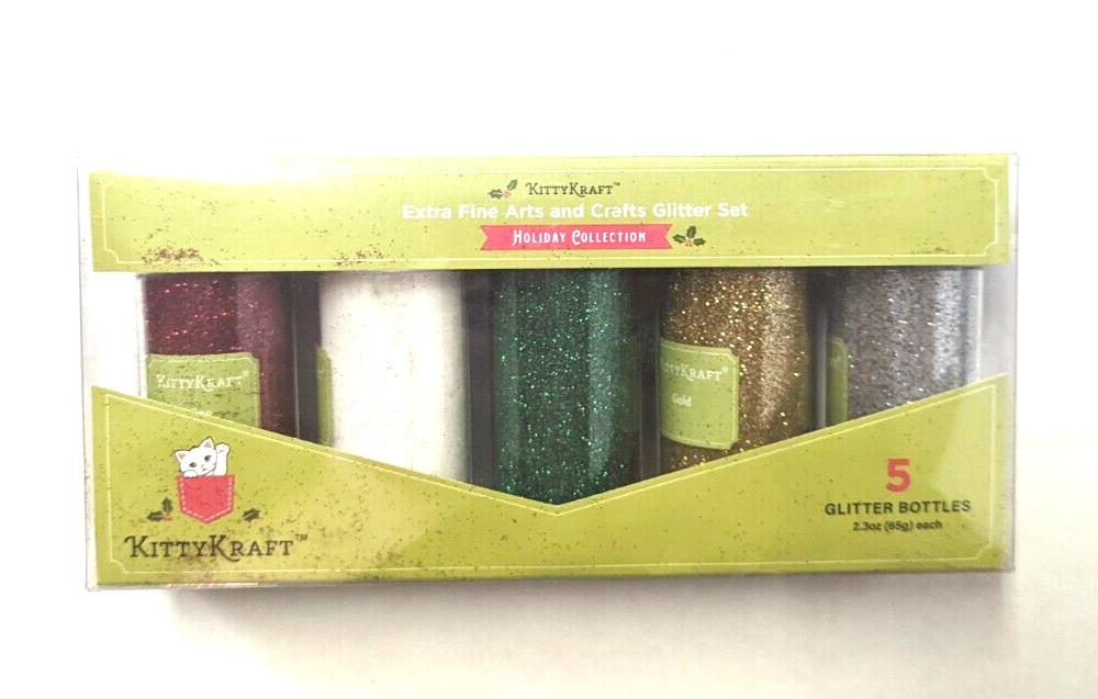 Kitty Kraft Arts Crafts Glitter Holiday Christmas 5 Color Pack – Sprinkle Top