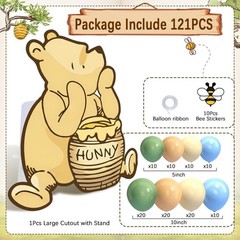 Large Classic Winnie Bear Baby Shower Cutout & Decoration Kit – Vintage Charm