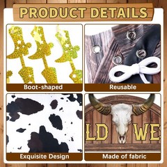 5Pcs West Cowboy Party Decorations Western Themed Saloon Door Banner Cowhide …