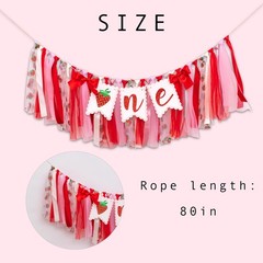Strawberry One High Chair Banner – Strawberry 1st Birthday Party Decoration B…