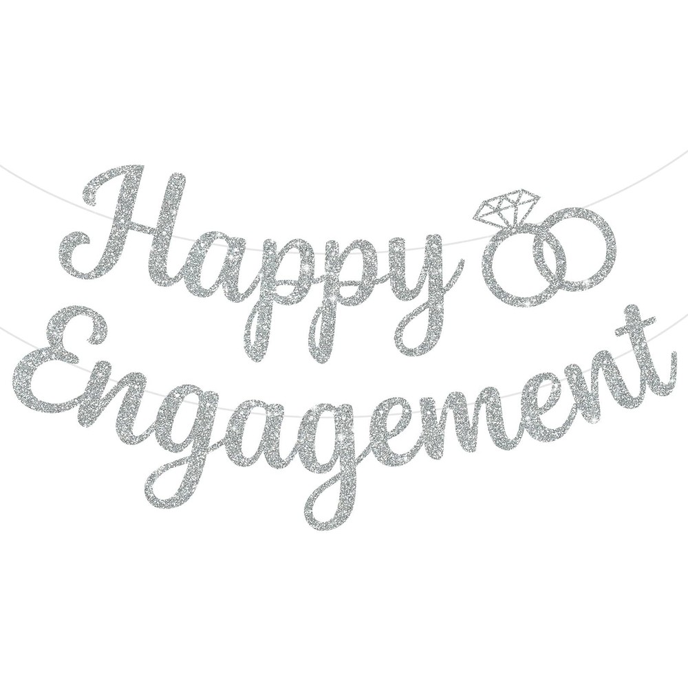 BEISHIDA Glitter Happy Engagement Banner-No DIY, Engagement Party Decorations…