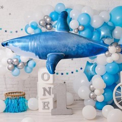 Extra Large Inflatable Shark Pool Toy,79inch Shark Pool Birthday Party Decora…