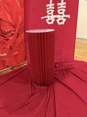 Large Chinese Wedding Backdrop Set Double Happiness Red Floral Photo Booth