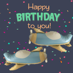 32″ Blue Fighter Jet Airplane Ballons Cartoon Flying Party Birthday Foil Ballon