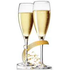 CHAMPAGNE GLASSES 5′ 10″ CARDBOARD CUTOUT Standup Standee Poster Party Prop Wine