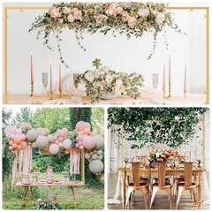 Tabletop Rod Stand Arch Over Table Decoration Metal Frame For Wedding Party DIY