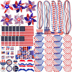 156PCS Patriotic Party Favors Set 4th July Decorations USA Kids Adults