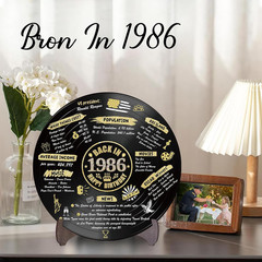 40Th Birthday Party Decorations for Men Women, Back in 1986 Poster Vinyl Record,