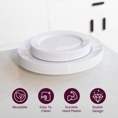 Aya’s 60 Pack Plastic Plates for Party – Heavy Duty Disposable Plate Set w