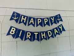 Handmade Nautical Birthday Banner, Anchor Birthday Banner, Sea Birthday B084