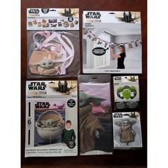 Star Wars Mandalorian Grogu Party Supplies Bundle Wall Decor Banner Balloons NEW