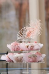 Deluxe wedding birthday party cake tutu decorations pink white black purple