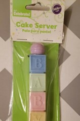 Wilton Baby Blocks Cake Server Boy Girl Shower Gender Reveal Party Decorations