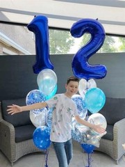 40 Inch 21 Number Balloon Birthday Decorations for Men Number 21 Dark Blue