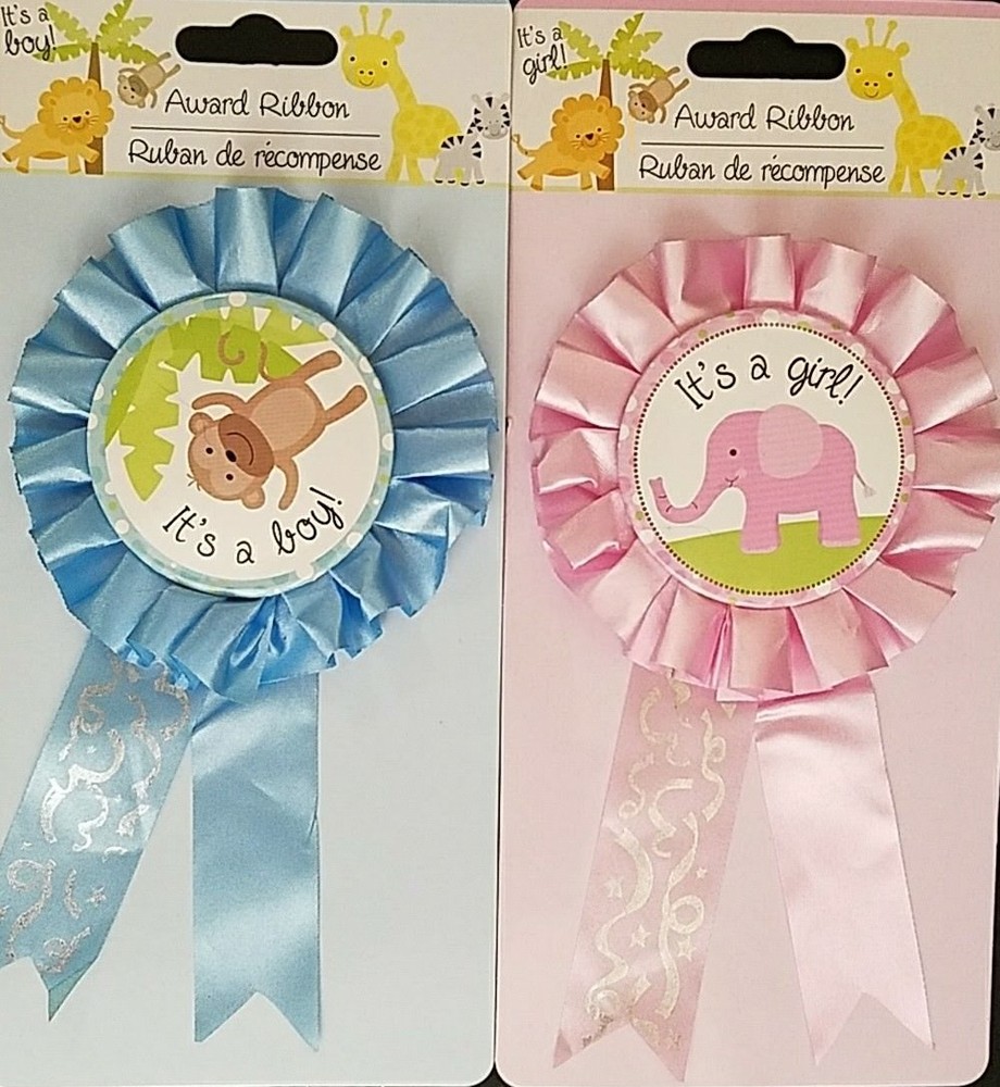 Baby Shower Award Ribbons, Select: Boy or Girl