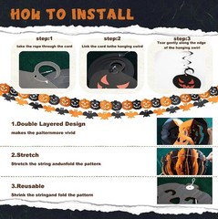 Halloween Decorations Party Decor Indoor Trick or Treat Banner Garland Box Set