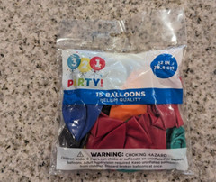 321 Party Balloons Helium Quality 15 Count 12 in Assorted