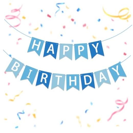 Happy Birthday Banner Happy Birthday Sign Birthday Decorations for Light Blue