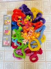 LARGE Hawaiin Luau flower leis assorted lot lei kits and fun parasol party picks