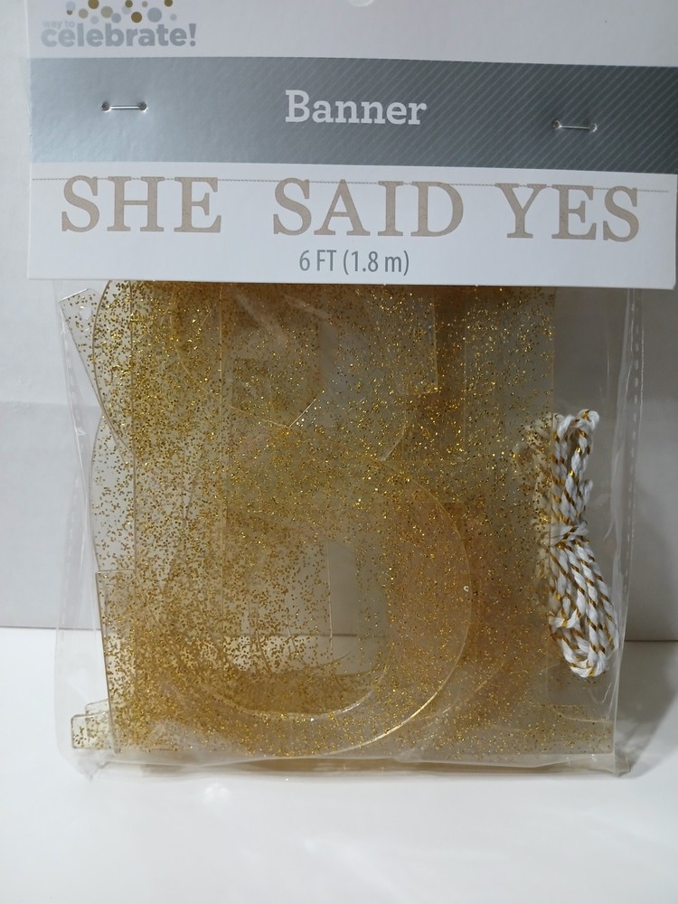 SHE SAID YES Gold Glitter Acrylic Letters Case of 24.