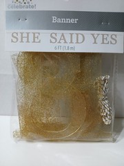 SHE SAID YES Gold Glitter Acrylic Letters Case of 24.