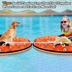 55 x 35 Inch Inflatable Dog Pool Float with Rope, Puppy Raft Floating Mat, Pe…
