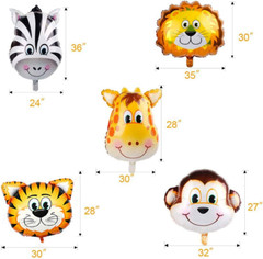 Birthday Party Decoration Safari Theme Banner and Foil Balloon Set