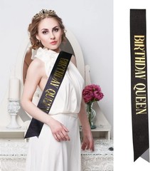 Lightweight Crystal Crown Tiara with Matching Sash for Special Occasions
