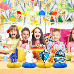 12 Pieces Volleyball Party Decorations Volleyball Honeycomb Centerpieces Volleyb