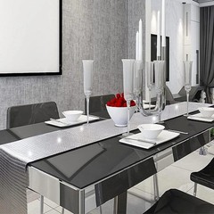 Silver Glitter Disco Table Runner 30x180cm Mirror Sparkle Retro Party Decor AU