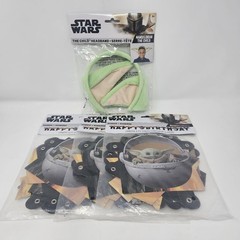 Star Wars Mandalorian Party Lot 3 Happy Birthday Banners & Child Headband