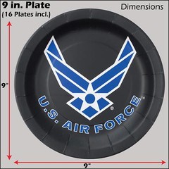 Official U.S. Air Force Party for 16 guests; includes 16 ea. Lg. 9” Plates, N…