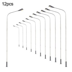 Set of 12 Model Railway Lamp Posts Warm White LED Light Single Head 14CM