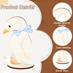 8Pcs Silly Goose Wood Table Sign Tabletop Centerpieces Blue Bow Goose Wooden …
