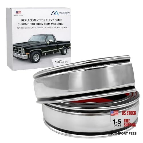 Chrome Side Body Trim Molding Compatible Half Roll – 160″ Chrome 2.25″ (73-88)