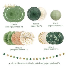 Sage Green Party Decorations Kit – Birthday, Baby Shower, Bridal Shower, Boho We