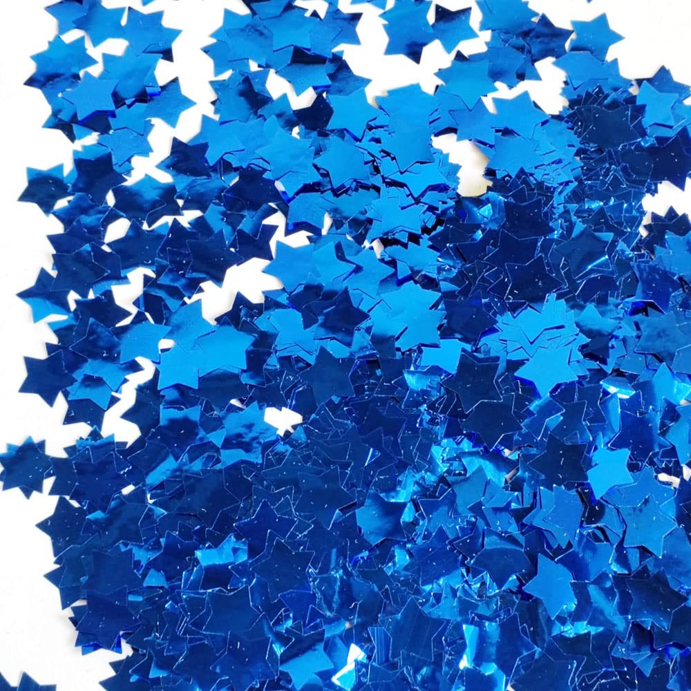 3.52 oz Blue Shiny Star Table Confetti 0.6 Inch Metallic Sequin Decor