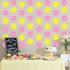 8pcs Lemon Theme Hanging Garlands Pink and Yellow Lemon Party Decorations Sum…