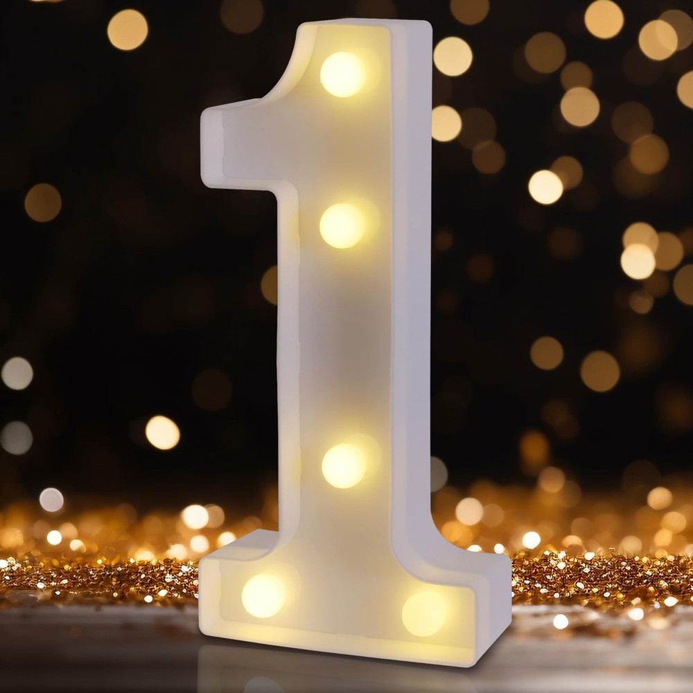 Lighted Marquee Numbers, Party Birthday Decor, Small LED Letters