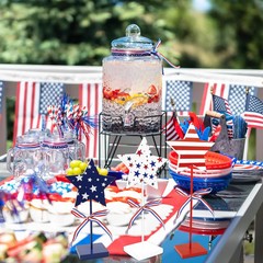 3 Pcs 4th of July Table Decorations, Wooden Patriotic Centerpieces Decor Double