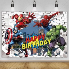 Avengers Spiderman Hulk Backdrop Birthday Party Banner Studio Home Background
