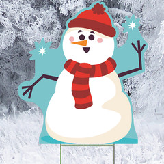YSH3054 Happy Snowman Plastic Outdoor Yard Sign Decoration Cutout