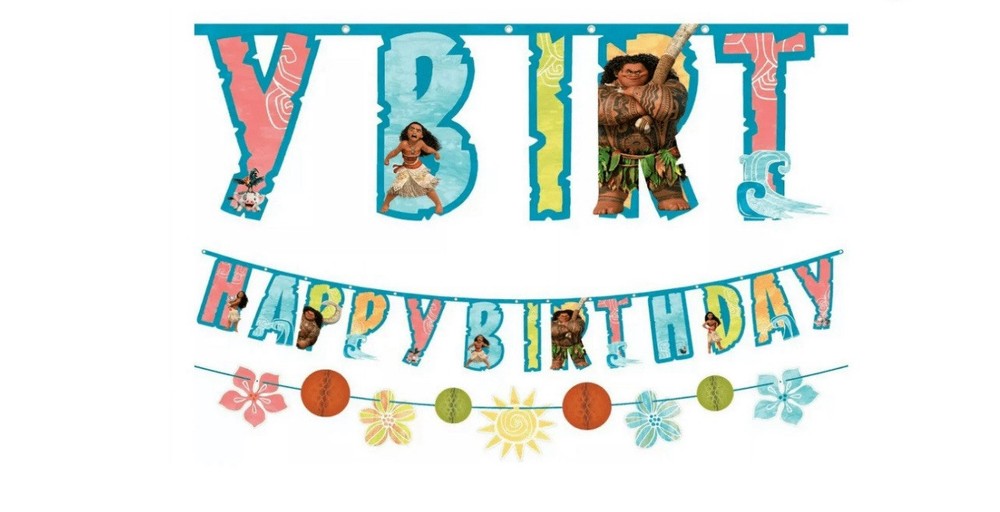 Moana Happy Birthday Banner